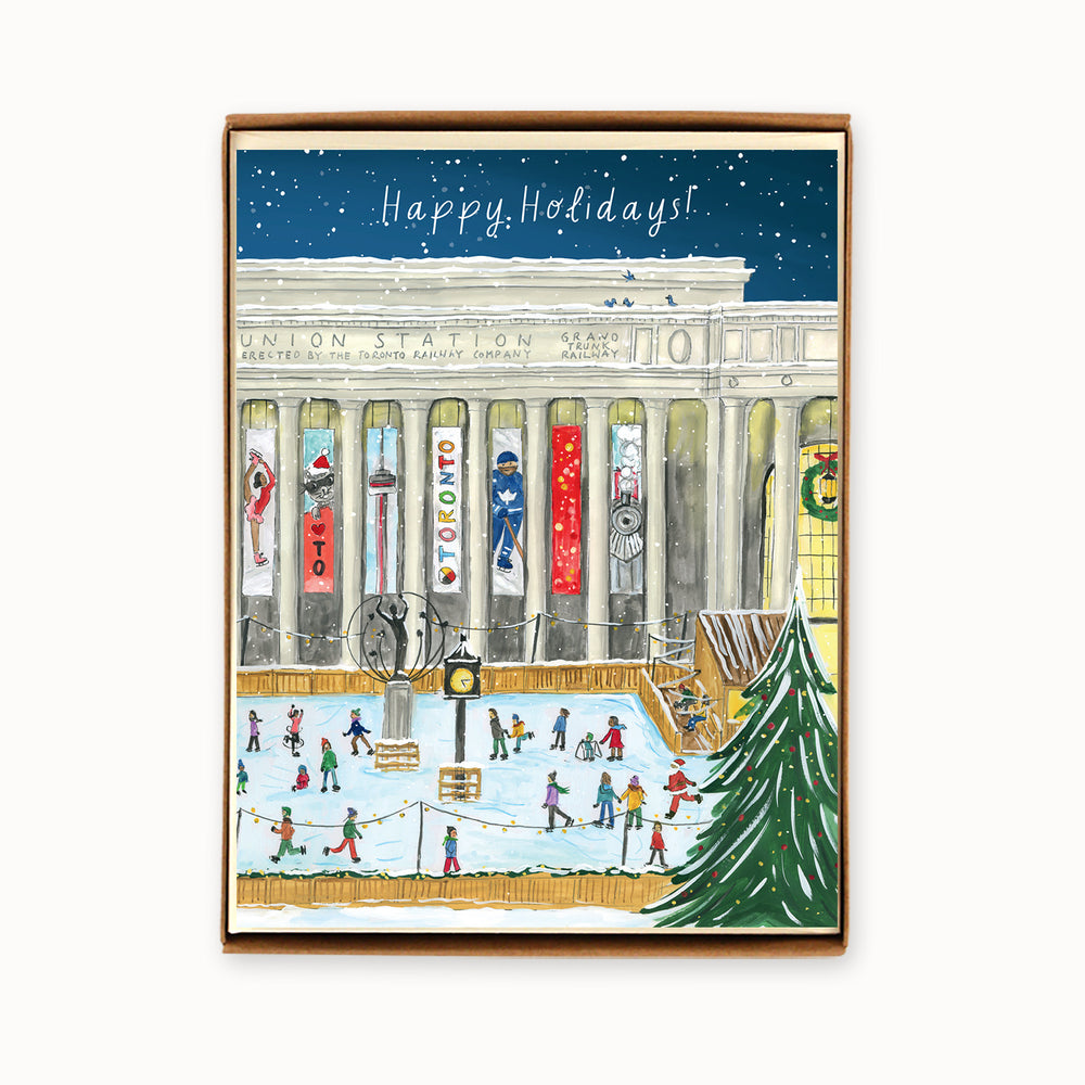 Box of 8 Toronto Union Station Wraparound Holiday Cards (Pre-Order)